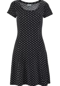 Best Beachtime Sommerkleid Schwarz-Weis-Gepunktet