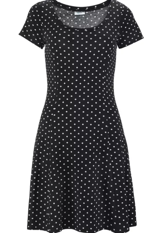 Best Beachtime Sommerkleid Schwarz-Weis-Gepunktet