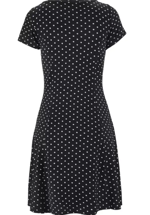 Best Beachtime Sommerkleid Schwarz-Weis-Gepunktet
