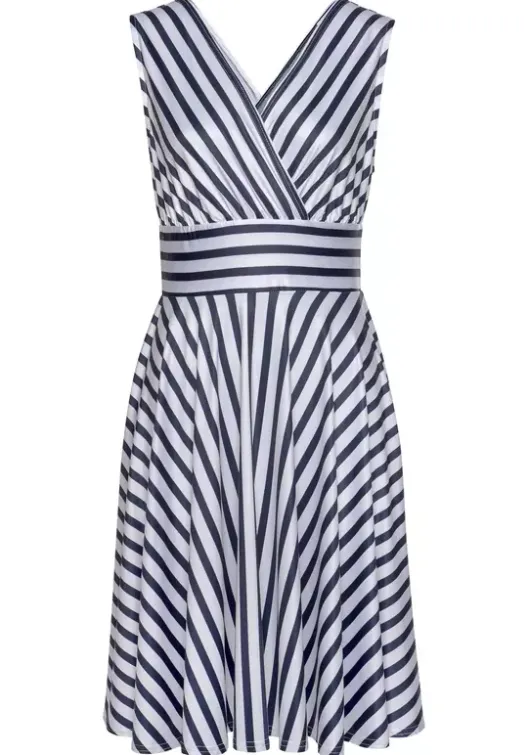 Best LASCANA Sommerkleid Marine-Weis-Gestreift