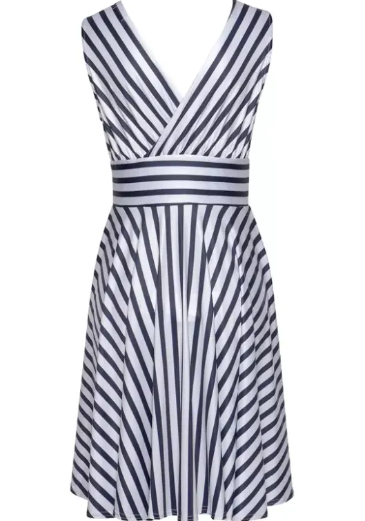 Best LASCANA Sommerkleid Marine-Weis-Gestreift