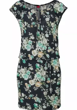 Outlet s.Oliver Sommerkleid Schwarz-Grun