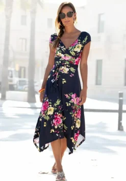 Discount Beachtime Sommerkleid Marine-Bedruckt