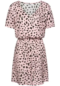 Hot Buffalo Sommerkleid Rose-Schwarz-Bedruckt