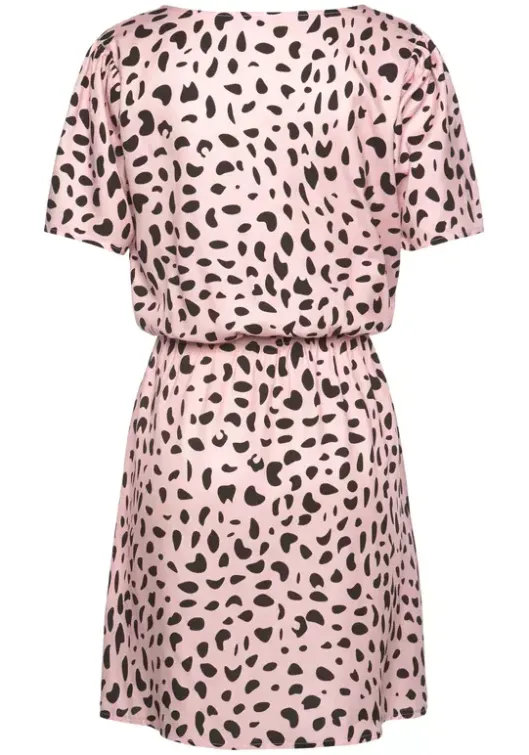 Hot Buffalo Sommerkleid Rose-Schwarz-Bedruckt