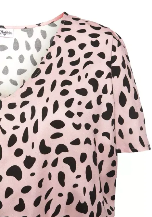 Hot Buffalo Sommerkleid Rose-Schwarz-Bedruckt