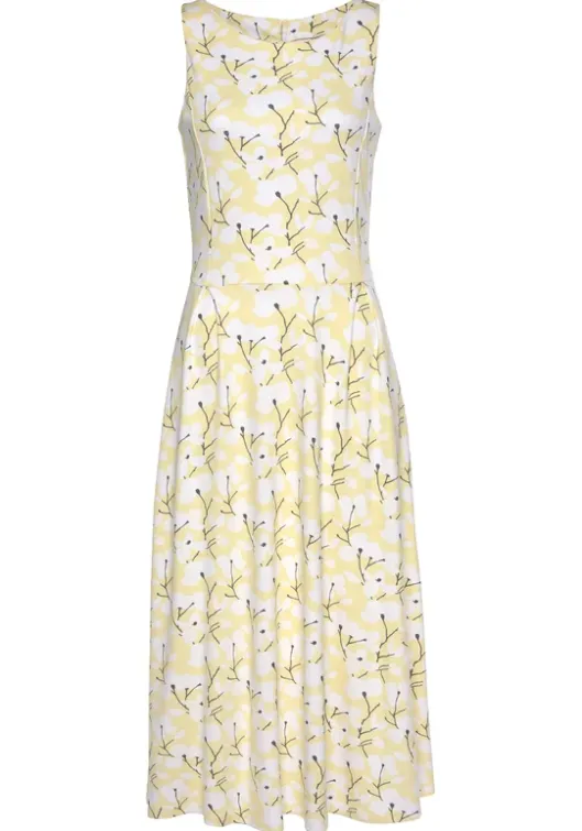Clearance Beachtime Sommerkleid Gelb-Creme-Bedruckt