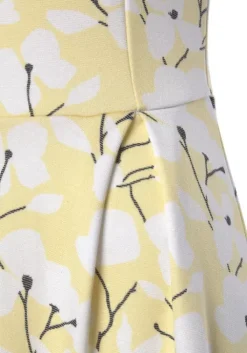 Clearance Beachtime Sommerkleid Gelb-Creme-Bedruckt