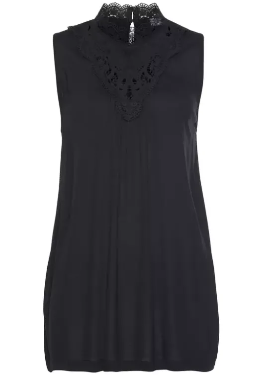 Outlet LASCANA Spitzentop Schwarz