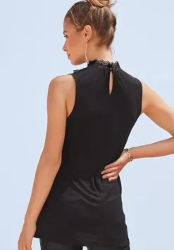 Outlet LASCANA Spitzentop Schwarz