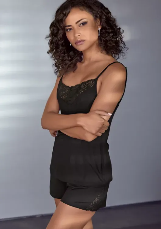 Sale LASCANA Spitzentop Schwarz