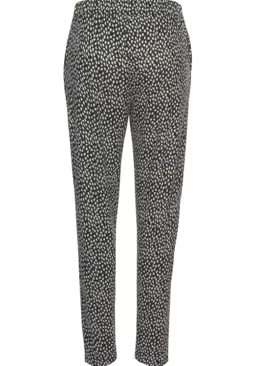 s.Oliver Strandhose Schwarz-Creme-Bedruckt