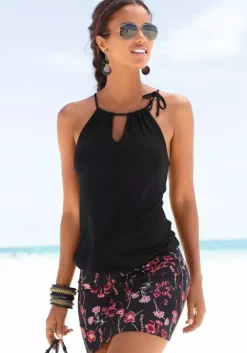 Discount LASCANA Strandkleid Schwarz-Bedruckt
