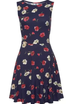 Outlet Beachtime Strandkleid Marine-Rot-Bedruckt