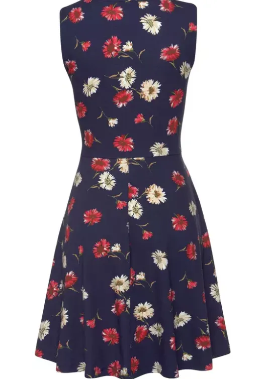 Outlet Beachtime Strandkleid Marine-Rot-Bedruckt