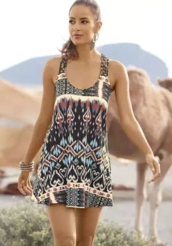 Best Buffalo Strandkleid Schwarz-Bedruckt