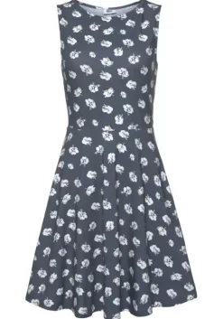 Outlet Beachtime Strandkleid Graublau-Bedruckt