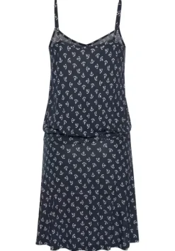 Discount Beachtime Strandkleid Blau-Weis-Bedruckt