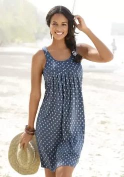 Best Beachtime Strandkleid Blau-Bedruckt
