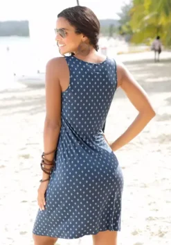 Best Beachtime Strandkleid Blau-Bedruckt