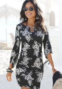 Online LASCANA Strandkleid Schwarz-Creme