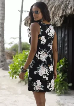 Hot LASCANA Strandkleid Schwarz-Bedruckt