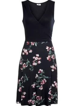 Clearance Beachtime Strandkleid Marine-Geblumt-Bedruckt