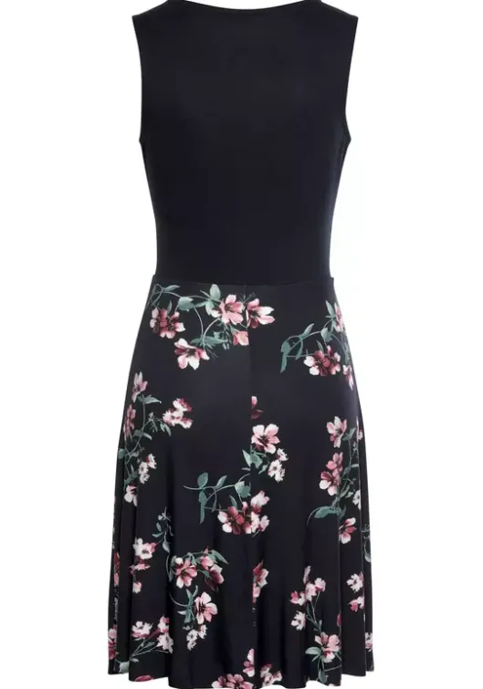 Clearance Beachtime Strandkleid Marine-Geblumt-Bedruckt