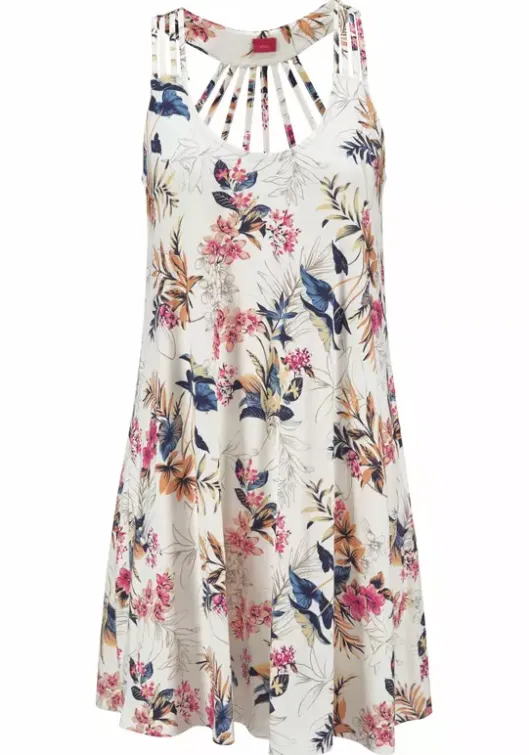 s.Oliver Strandkleid Weis-Bedruckt