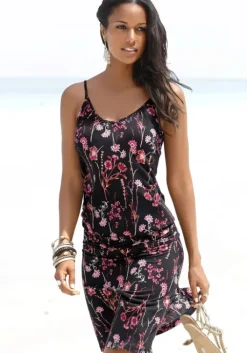 Hot LASCANA Strandkleid Schwarz-Bedruckt
