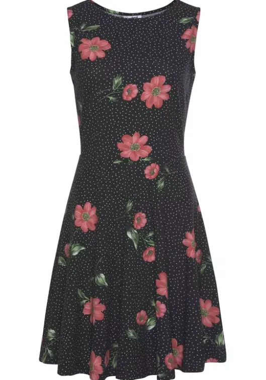 Hot Beachtime Strandkleid Schwarz-Rot
