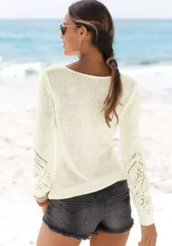 LASCANA Strandpullover Creme