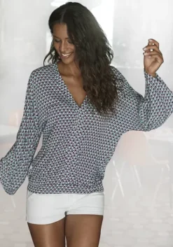 Online Buffalo Strandshirt Turkis-Rot-Bedruckt
