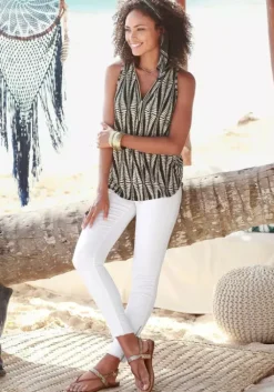 Discount LASCANA Strandtop Schwarz-Sand-Bedruckt