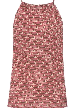 Outlet Vivance Strandtop Beige-Rot Bedruckt