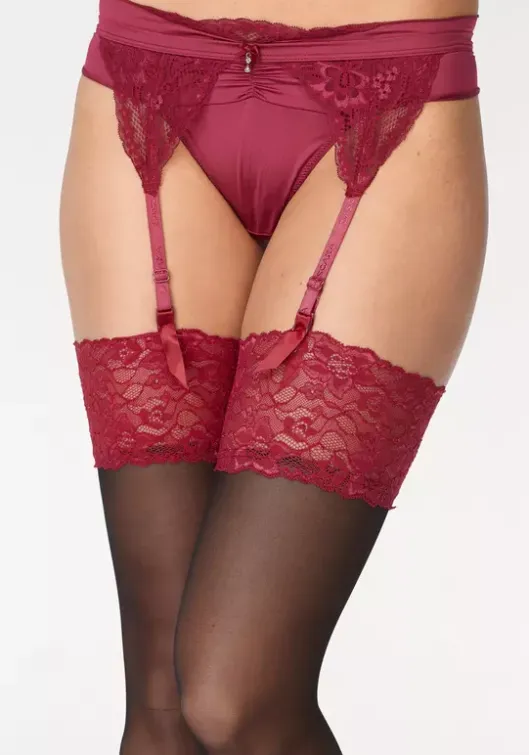 Clearance LASCANA Strapsstrumpfe Rubinrot