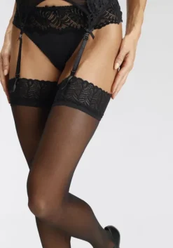 LASCANA Strapsstrumpfe Schwarz