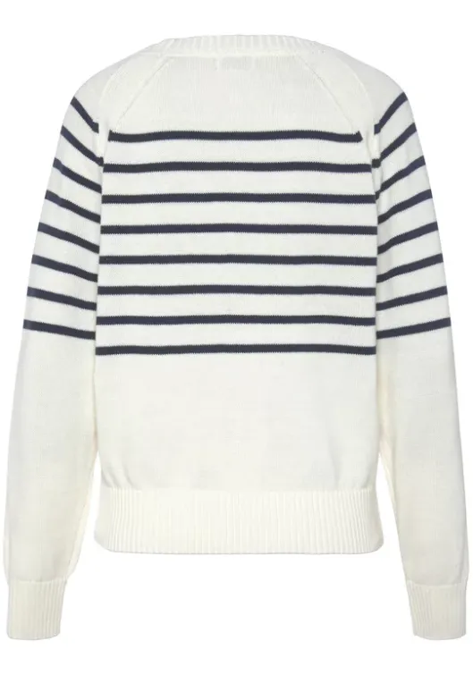 Online Vivance Streifenpullover Weis-Marine