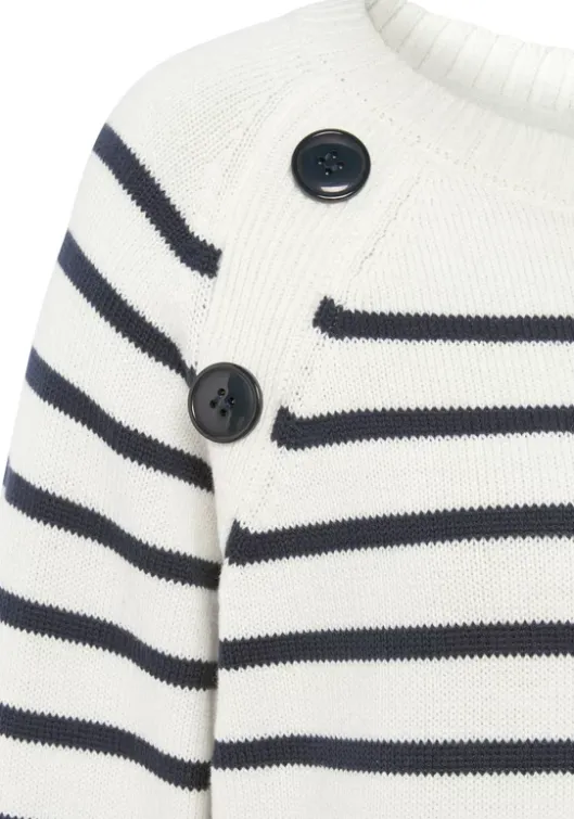 Online Vivance Streifenpullover Weis-Marine