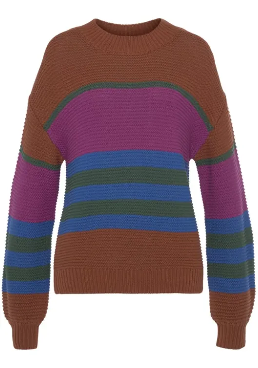 Outlet LASCANA Strickpullover Braun Gestreift