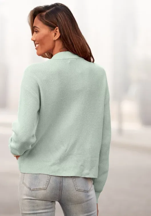 Outlet LASCANA Strickpullover Salbeigrun
