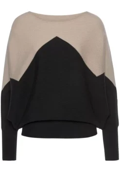 Sale LASCANA Strickpullover Sand-Schwarz