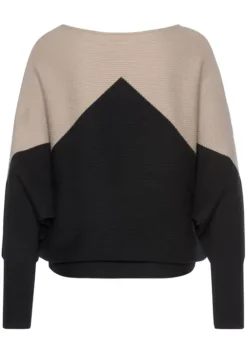 Sale LASCANA Strickpullover Sand-Schwarz