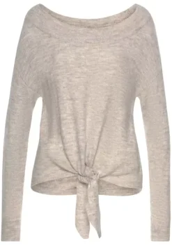 LASCANA Strickpullover Beige-Meliert