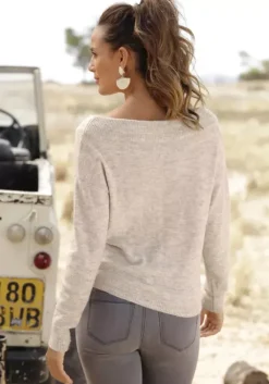 LASCANA Strickpullover Beige-Meliert