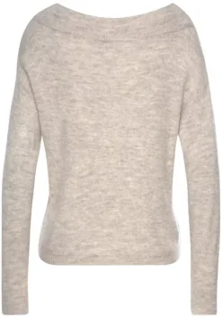 LASCANA Strickpullover Beige-Meliert
