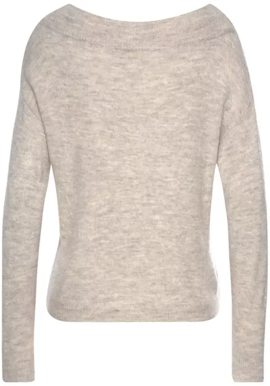 LASCANA Strickpullover Beige-Meliert
