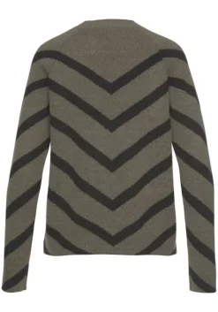 New LASCANA Strickpullover Khaki-Schwarz