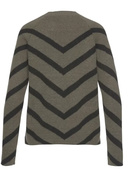 New LASCANA Strickpullover Khaki-Schwarz