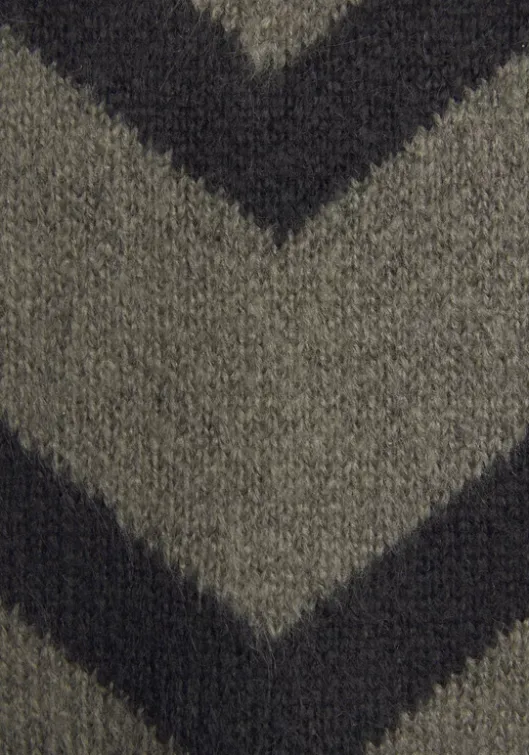 New LASCANA Strickpullover Khaki-Schwarz